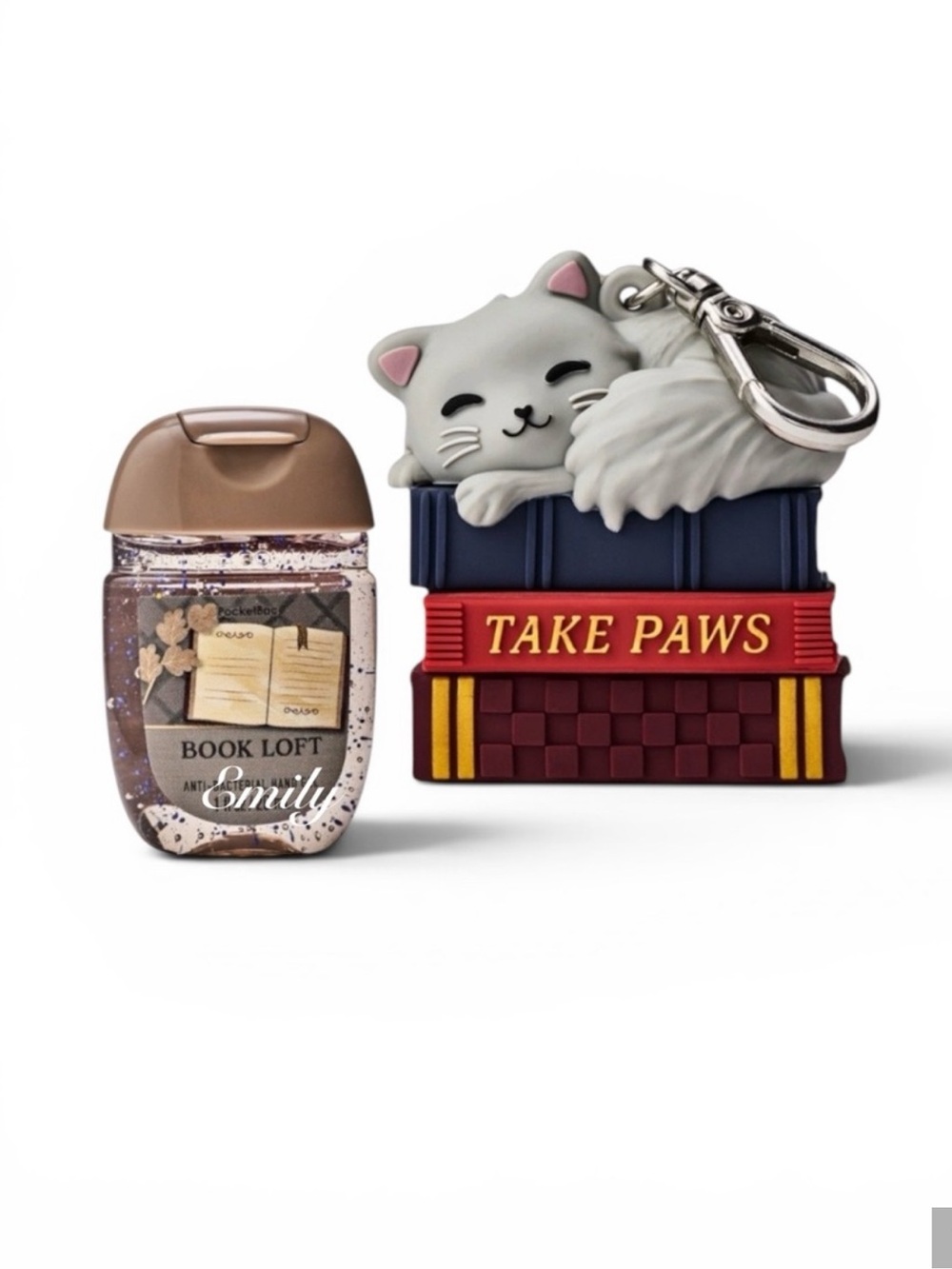Bath & Body Works Book Stack Cat TAKE PAWS PocketBac Holder Book Loft Set